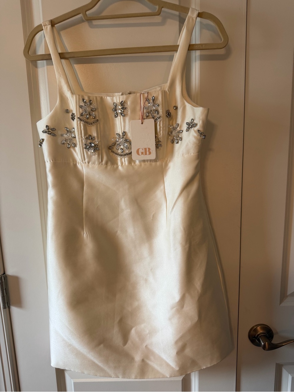 GB girls Ivory Mini Dress with Beaded Embellishments 5/6